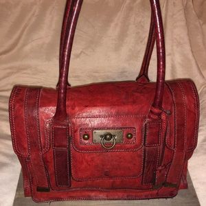 Great Red Leather FRYE Bag, great cond